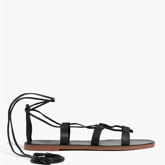 Madewell Sandals Black Leather Size 7.5 - Picture 3 of 11